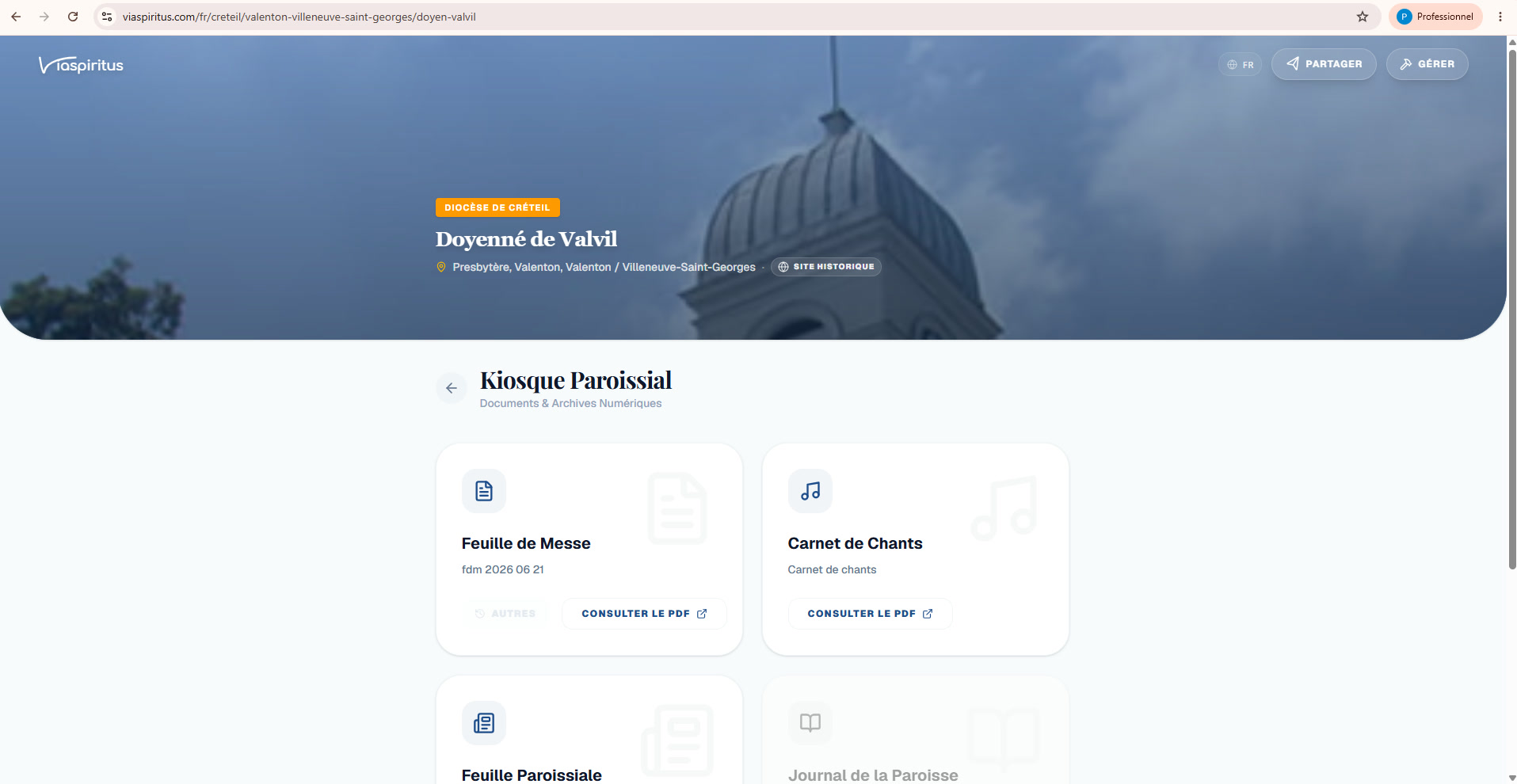 Le Kiosque Paroissial sur le site : documents et archives numériques