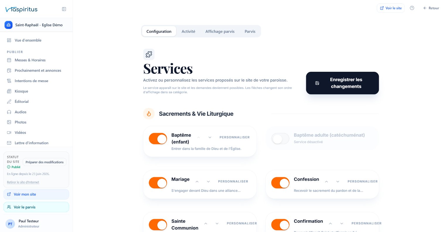 Gestion des Services : activer les services par un interrupteur