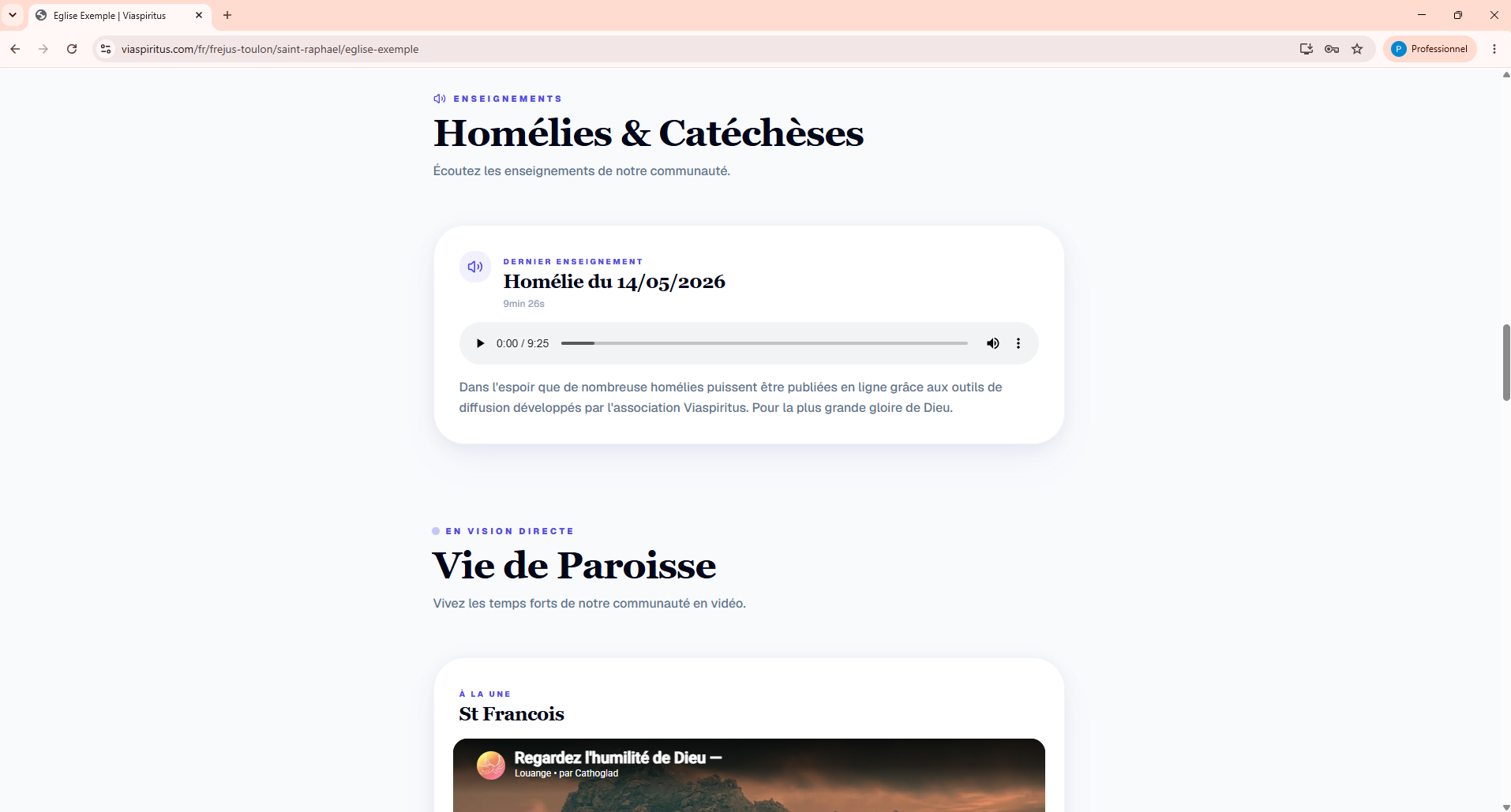 Les enseignements audio sur le site