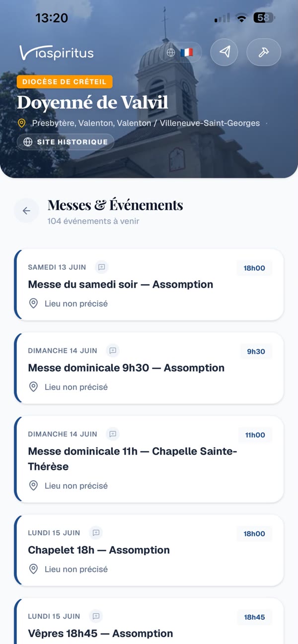 La même information sur l'application mobile