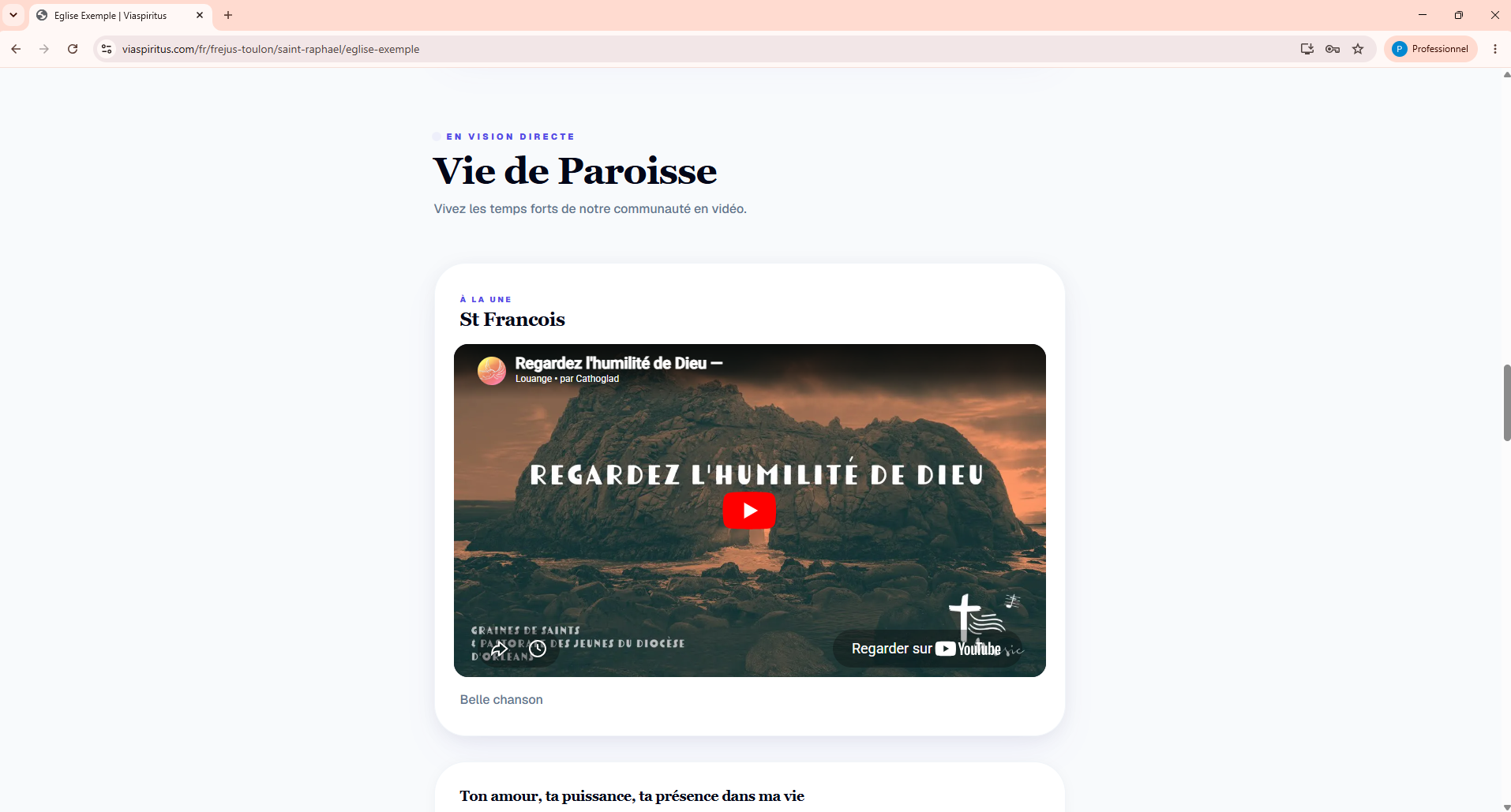 La vie de paroisse en vidéo sur le site